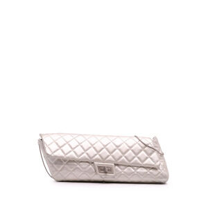 Pre-Loved Chanel Reissue 2.55 Metallic Lambskin Clutch With Chain